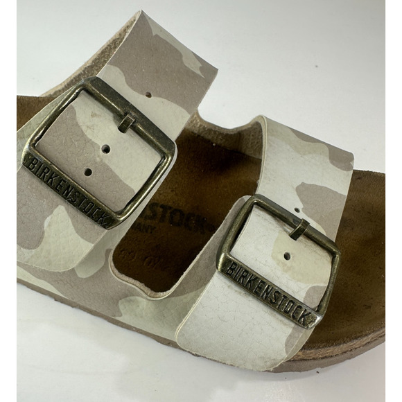 Birkenstock Arizona Slide Sandals 2 Strap Buckle Men's 5 Women's 7 Camo Leather - Picture 7 of 16